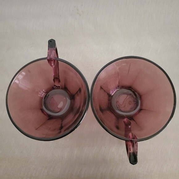 Vintage Hazel Atlas Moroccan Amethyst Glass Tea Coffee Cups Made in USA - Picture 5 of 10
